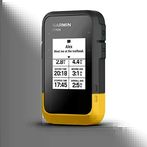 Garmin eTrex GPS device displaying navigation data