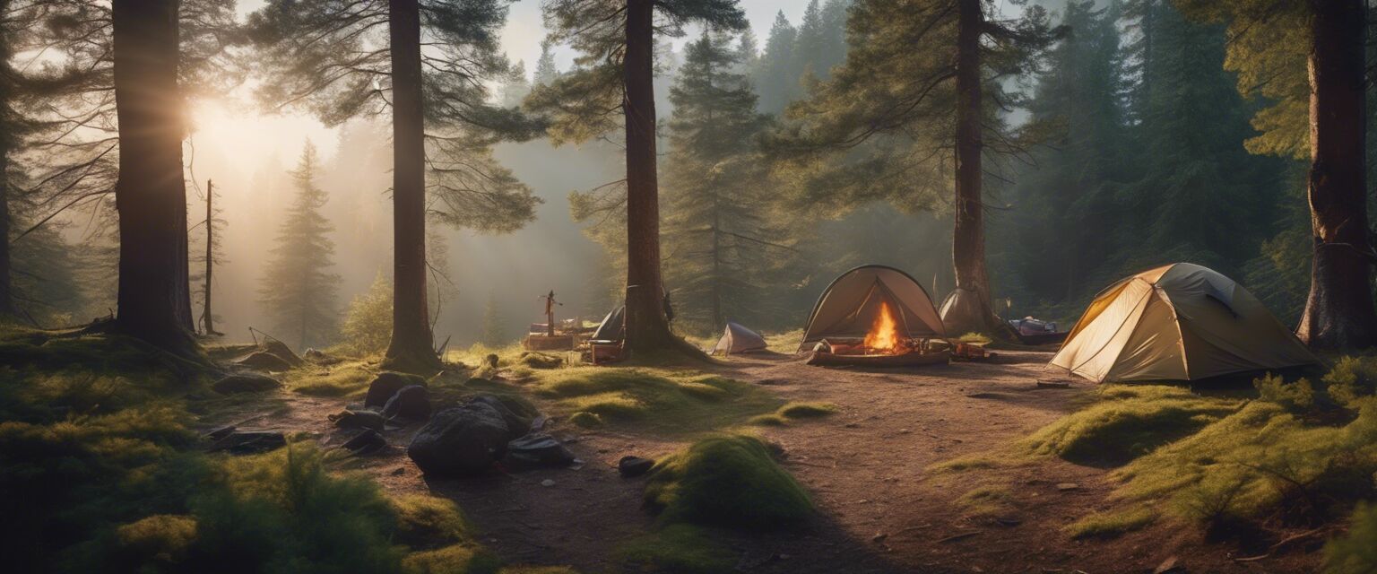 Campsite for a long trek with gear